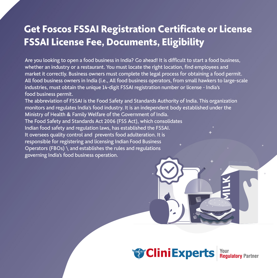 Foscos FSSAI Registration Certificate FSSAI License